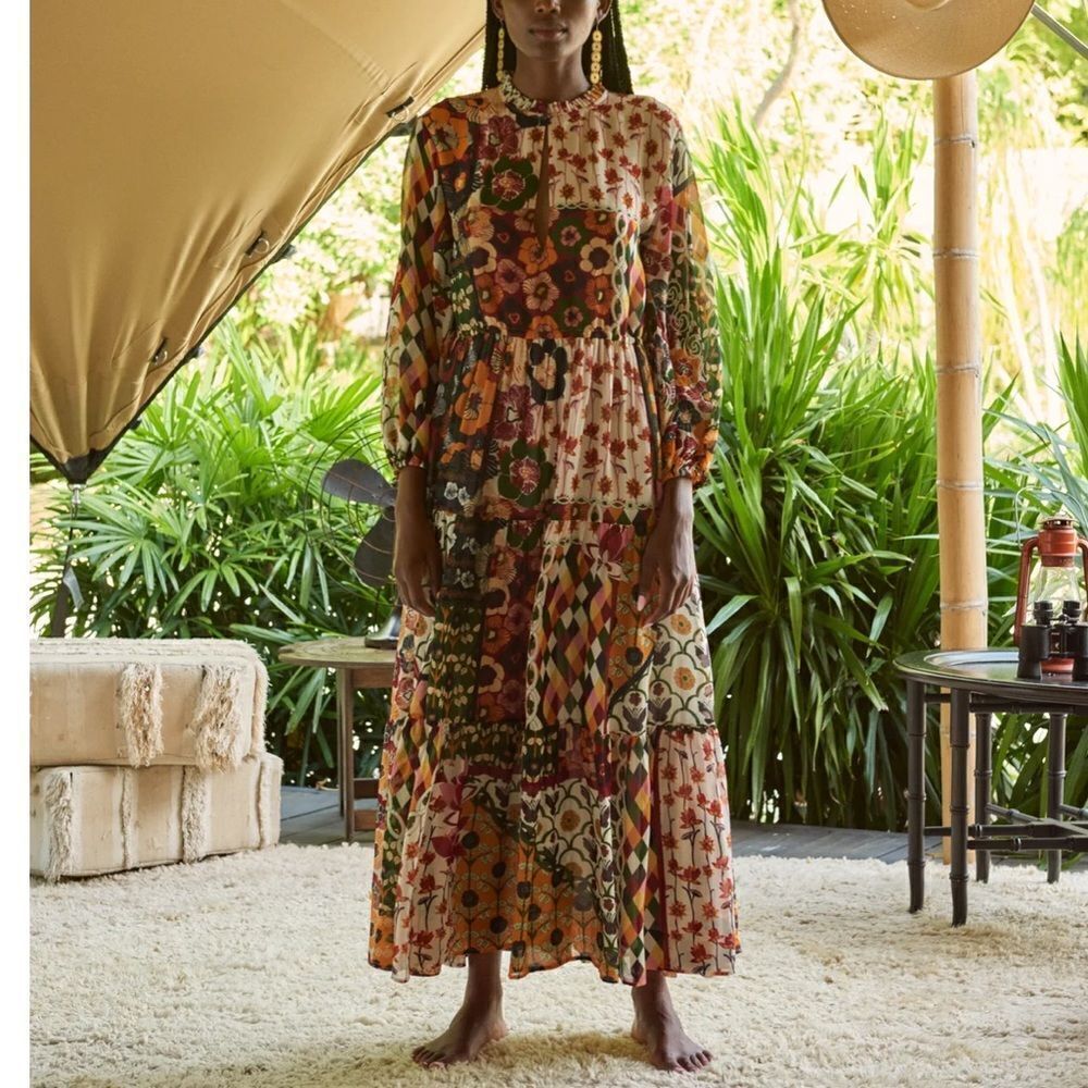 Carolina K Josey Maxi Dress in Mixed Bouquet Multi Small